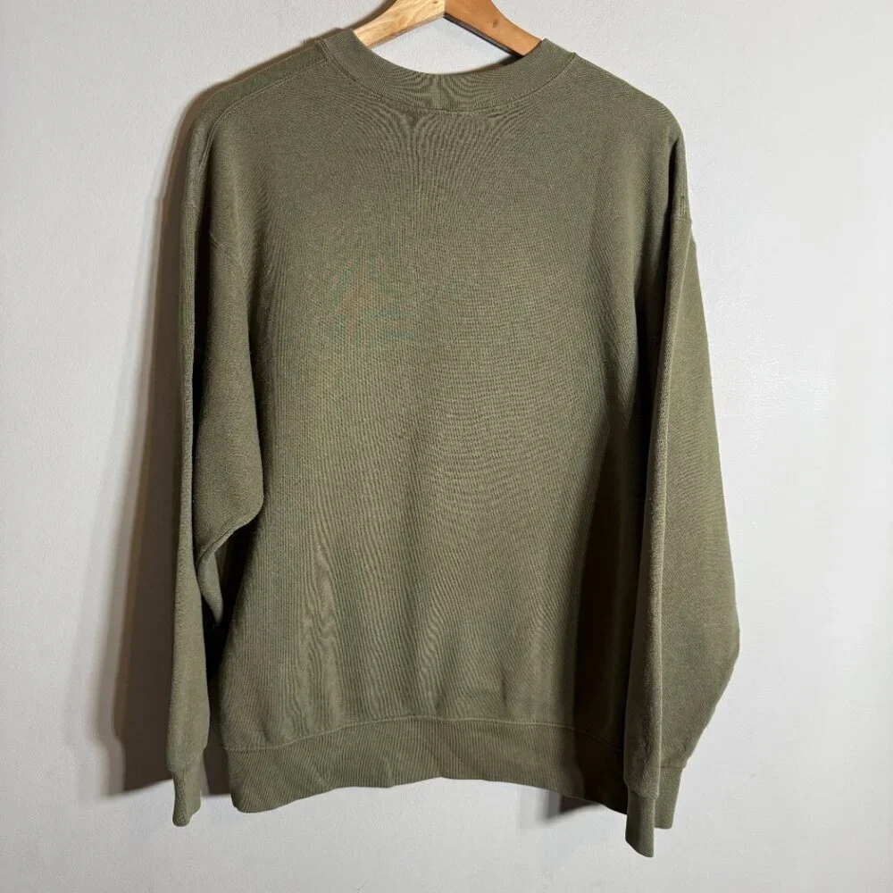 Vintage USMC United States Marine Corp Crew Neck Sweatshirt Men's Medium Green - Picture 9 of 11